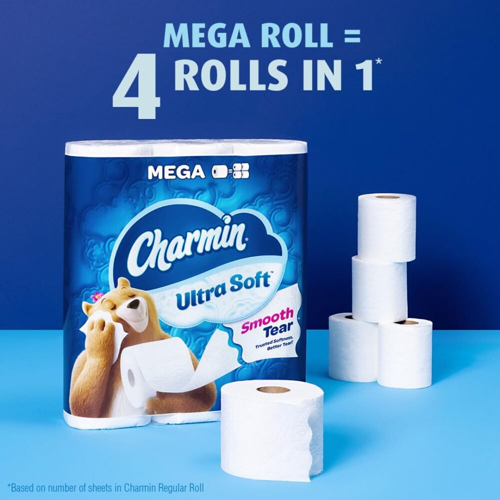 Charmin Ultra Soft Toilet Paper, 18 Mega XL Rolls = 108 Regular Rolls - Image 6